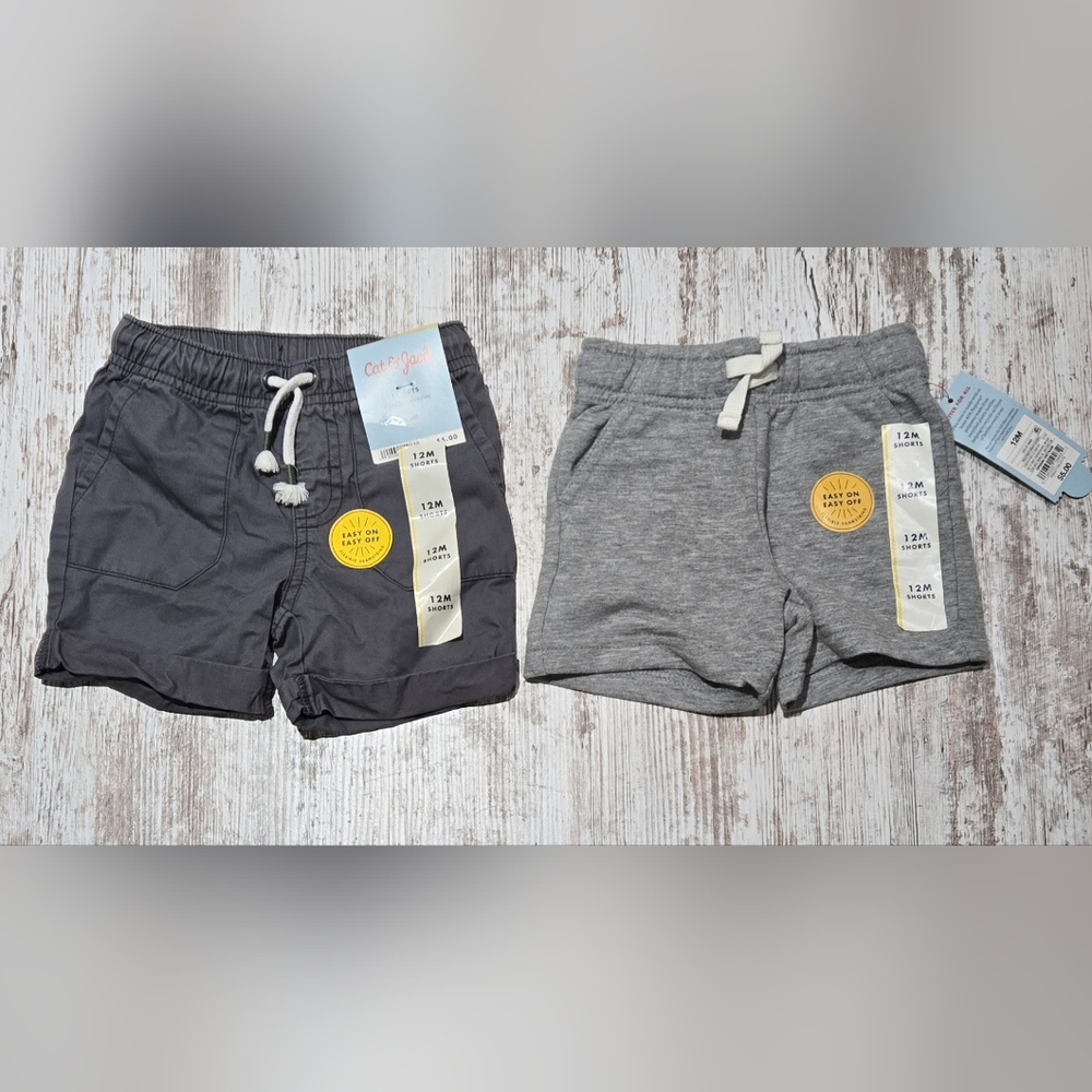 Cat & Jack Kids Dark Gray and Light Gray Shorts Set